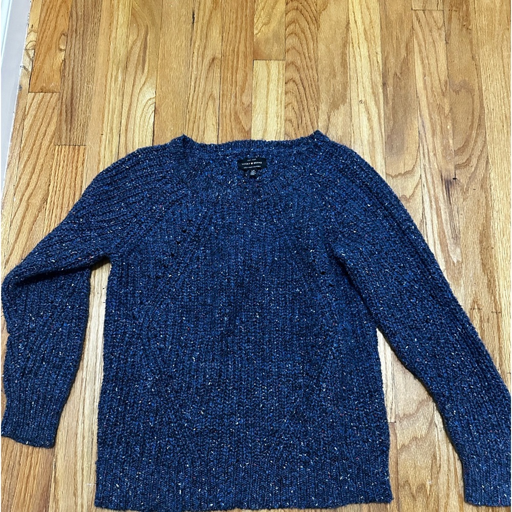Lucky Brand Women’s Navy Textured Sweater
